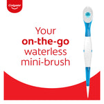 Colgate Max Fresh Wisp Disposable Mini Travel Toothbrush. In text: Your on-the-go waterless mini-brush.