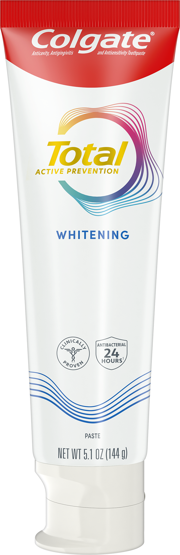 Colgate Total Active Prevention Whitening Toothpaste, Mint, 5.1 oz